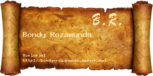 Bondy Rozamunda névjegykártya